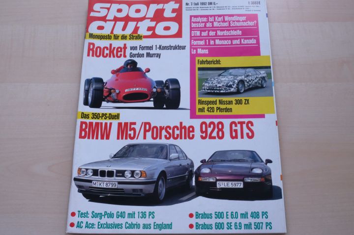 Deckblatt Sport Auto (07/1992)